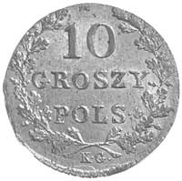 10 groszy 1831, Warszawa, odmiana łapy Orła pros
