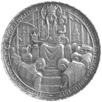 Rada Regencyjna- medal autorstwa J. Raszki 1917 r., Aw: Cztery postacie klęczące przed Matką Boską..