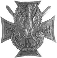 żołnierska odznaka Związku Kaniowczyków i Żeligowczyków, mosiądz oksydowany, 53.4 x 53.4 mm, odłam..