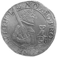 rijksdaalder 1609, Holandia, Aw: Rycerz z mieczem i tarczą, Rw: Ukoronowana tarcza herbowa i data ..