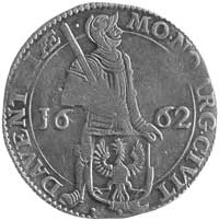 silver ducat (srebrny dukaton) 1662, Deventer, Aw: Rycerz stojący, poniżej tarcza herbowa, Rw: Uko..