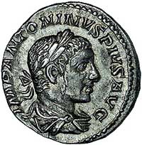 Elagabal 218- 222, denar, Aw: Popiersie w wieńcu