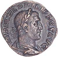 Filip I 244- 249, sesterc, Aw: Popiersie w wieńc