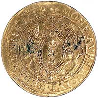 dukat 1614, Gdańsk, H-Cz. 1326 R4, Fr. 10, T. 25, złoto, 3.47 g, rzadki