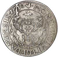 ort 1610, Gdańsk, odmiana z kropką za łapą niedźwiedzia, Kurp. 2234 R5, Gum. 1382, rewers monety w..