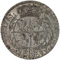 dwuzłotówka (8 groszy) 1753, Lipsk, odmiana z bardzo dużym popiersiem bez liter E-C, Kam. 849 R2, ..