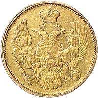 3 ruble = 20 złotych 1835, Petersburg, Plage 301, Fr. 111, złoto, 3.90 g, minimalna wada tłoczenia