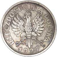 2 złote 1927, Głowa Kobiety z kłosami, wypukły napis PRÓBA, Parchimowicz P-136 d, wybito 100 sztuk..