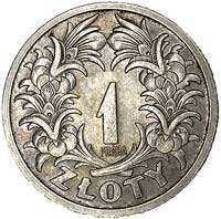 1 złoty 1929, Nominał w wieńcu liściastym, wypukły napis PRÓBA, Parchimowicz P-129 d, wybito 115 s..
