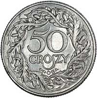 50 groszy 1938, Nominał w ozdobnym wieńcu, pod GROSZY wypukły napis PRÓBA, Parchimowicz P-121 c, w..