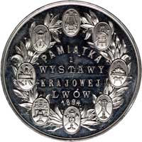 Wystawa Krajowa we Lwowie- medal autorstwa A. Schindlera 1894 r., Aw: Biegnąca kobieta z pionem mu..