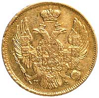3 ruble = 20 złotych 1838/4, Petersburg, przebitka daty, Plage 307, Fr. 111, złoto, 3,89 g