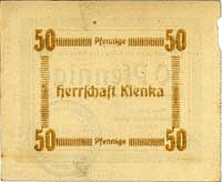 Klenka - obwód dworski, 50 fenigów bez daty emisji ważne do 30.06.1919, Keller 2789.b. III, bardzo..
