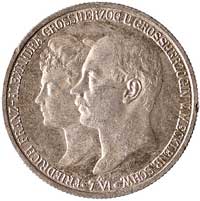 Fryderyk Franz IV 1897-1918, 2 marki zaślubinowe 1904, Berlin, J. 86, moneta wybita z okazji ślubu..