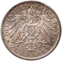 Fryderyk Franz IV 1897-1918, 2 marki zaślubinowe 1904, Berlin, J. 86, moneta wybita z okazji ślubu..