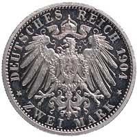 2 marki zaślubinowe 1904, Berlin, J. 86, moneta wybita z okazji ślubu księcia z Aleksandrą-księżni..