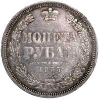 rubel 1855, Petersburg, Uzdenikow 1720, patyna, ładnie zachowany