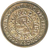 Karol XVI Gustaw 1973- ,1000 koron bez daty (1995), Sztokholm, K.M. 88, złoto, 5,79 g, moneta wybi..