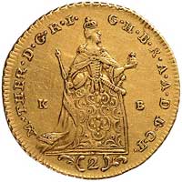 dwudukat 1765, Krzemnica, Aw: Postać cesarzowej i napis w otoku, Rw: Madonna z Dzieciątkiem i napi..