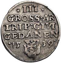 trojak 1539, Gdańsk, odmiana z napisem PRVS i w koronie bez krzyżyka, Kurp. 521 R1, Gum. 572