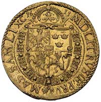 5 dukatów 1611, Kraków, Aw: Popiersie króla i napis SIGISMVNDVS III DG REX POL ET SVE, w tle za gł..