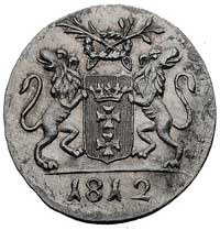 odbitka w srebrze 1 grosza 1812, Gdańsk, Plage 49, wyśmienity stan zachowania