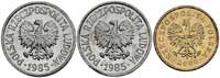 zestaw monet 20 groszy 1985 Warszawa, (dwie sztuki -awers obrócony o 140 i o 80 stopni w stosunku ..