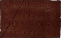 papier do druku banknotu 10 złotowego z 1824 roku, Pick A16, Miłczak A16a, bardzo rzadki