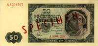 50 złotych 1.07.1948, seria A 1234567, A 8901234, SPECIMEN, Miłczak 138c, Pick 138