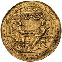 medal zaślubinowy Władysława IV i Ludwiki Marii, autorstwa Jan Höhna sen. wybity w Gdańsku w 1646 ..