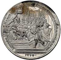 200-lecie Wyznania Augsburskiego- medal 1730, sygn. M., Aw: Widok Augsburga (?) i napis w otoku, R..