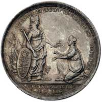 medal zawarcie traktatu pokojowego i ogłoszenie wolności mórz sygn. G.L.(Loos?) 1814 r., Aw: Siedz..