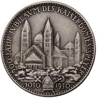 900-lecie cesarskiej katedry w Spirze - medal autorstwa K. Goetza 1930 r., Aw: Popiersia trzech ce..