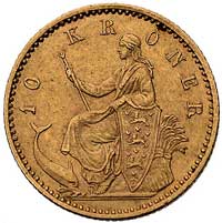 Krystian IX 1863-1906, 10 koron 1900, Kopenhaga, Fr. 296, złoto. 4.46 g