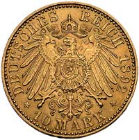 10 marek 1892 A, Berlin, J. 251, Fr. 3835, złoto, 3.97 g, rzadkie
