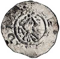 Emden-hrabia Hermann von Kalvelage-Ravensberg 1020-1051, denar, Aw: Popiersie w prawo i napis HE....