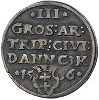 trojak 1536, Gdańsk, odmiana z napisami PRVSSI / DANNC3K, Kurp. 500 R1, Gum. 569, ciemna patyna