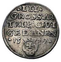 trojak 1539, Gdańsk, korona królewska bez krzyżyka, napis PRVS, Kurp. 518 R1, Gum. 572, patyna