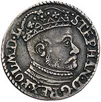 trojak 1582, Olkusz, Kurp. 156 R1 ale typ popiersia króla charakterystyczny dla trojaków z 1581 ro..