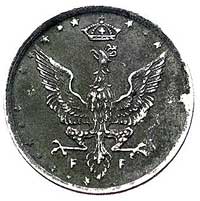 10 fenigów 1917, Stuttgart, moneta wybita stemplem obróconym o około 315 stopni