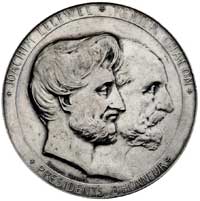 Joachim Lelewel i Renier Chalon- medal autorstwa Fernanda Dubois 1891 r., Aw: Popiersia Lelewela i..
