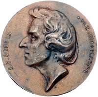 Fryderyk Chopin- medal autorstwa Wacława Szymanowskiego 1899 r., Aw: Głowa w prawo i napis w otoku..