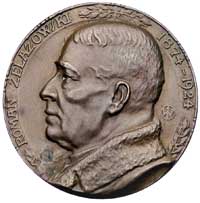 Roman Żelazowski- medal autorstwa Jana Wysockiego 1924 r., Aw: Popiersie w lewo i napis w otoku, R..