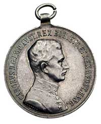 Karol I 1916-1918, medal Za Zasługi (FORTITUDINI), srebro, średnica 31 mm, punca na rancie