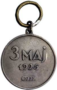 medal 3 MAJA 1925 numer 3283, srebro, 30 mm, brak wstążki, patyna