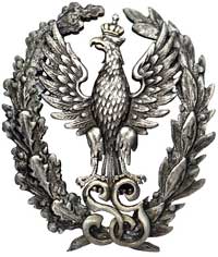 żołnierska odznaka pamiątkowa Sztabu Generalnego, dwuczęściowa, tombak srebrzony, 45 x 40 mm, nakr..