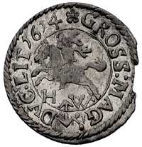 grosz 1614, Wilno, Kurp. 2088 (R4), Gum. 1320, T. 8, lekko wykruszony krążek, rzadka i ładna moneta
