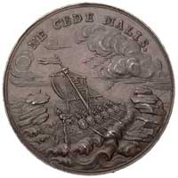 medal pamiątkowy \Ne Cede Malis\" autorstwa J. F. Holzhaeussera około 1770 r.