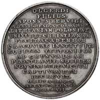 Władysław Jagiełło- medal z serii królewskiej autorstwa J. F. Holzhaeussera (1780-1792), Aw: Półpo..