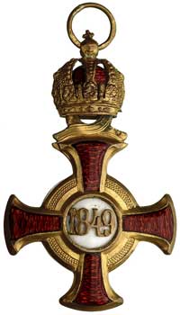 Krzyż Zasługi z Koroną, brąz złocony, punca gwia